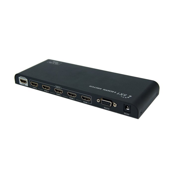 E-SDS UHD 4K@60Hz HDMI Switch ,5x1 HDMI Switch with IR Wireless Remote, Auto EDID, HDMI 2.0, HDCP 2.2, and RS232