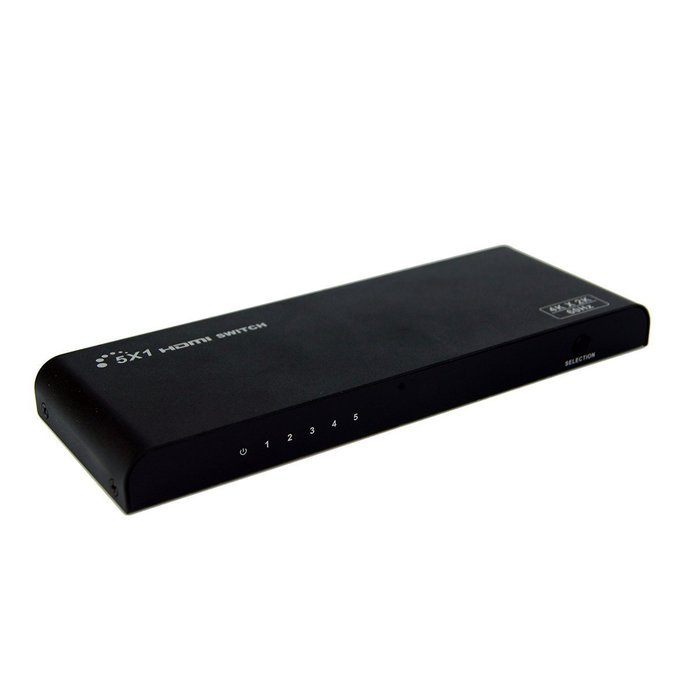 E-SDS UHD 4K@60Hz HDMI Switch ,5x1 HDMI Switch with IR Wireless Remote, Auto EDID, HDMI 2.0, HDCP 2.2, and RS232 N2