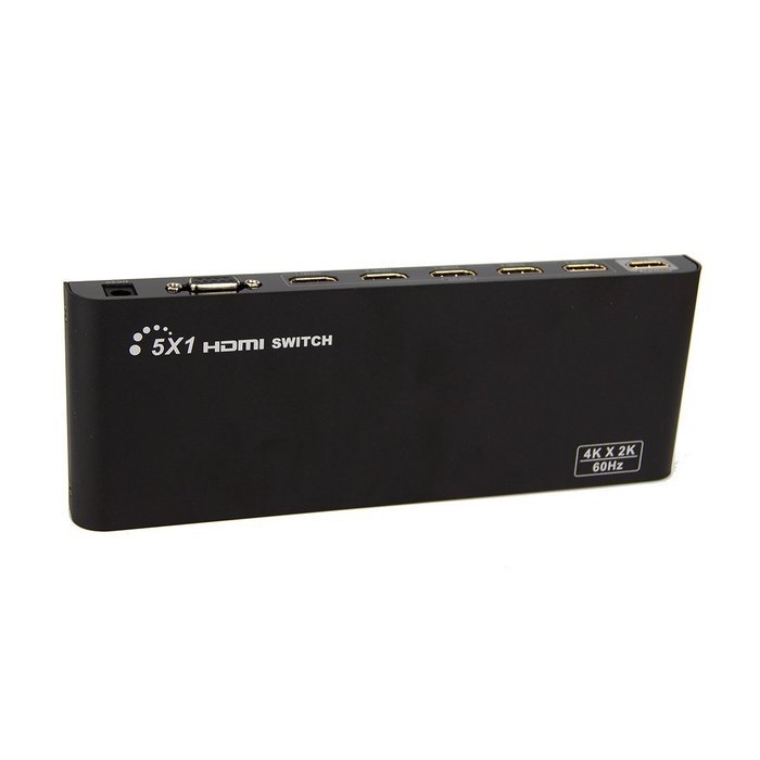 E-SDS UHD 4K@60Hz HDMI Switch ,5x1 HDMI Switch with IR Wireless Remote, Auto EDID, HDMI 2.0, HDCP 2.2, and RS232 N3