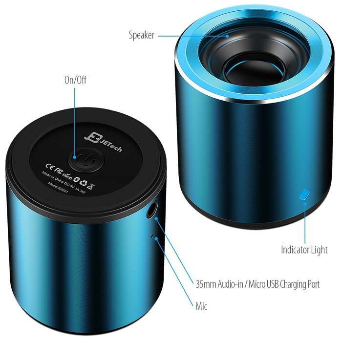 Bluetooth Speaker, JETech&reg; Portable Mini Wireless Bluetooth 4.0 Speaker High-Def Sound for iPhone, iPad, Samsung... N5