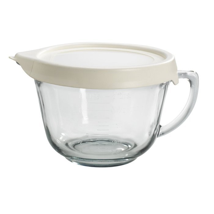 Anchor Hocking 2 Quart Glass Batter Bowl With Lid N3