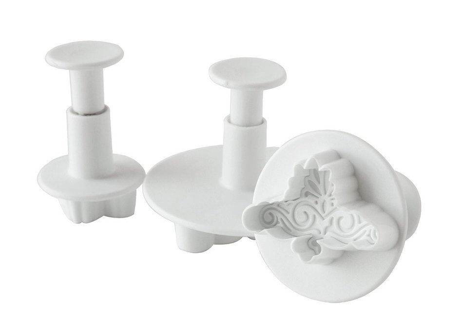 Fox Run Brands 67006 3-Piece Holly Leaf Fondant Plunger Cutter Set N4