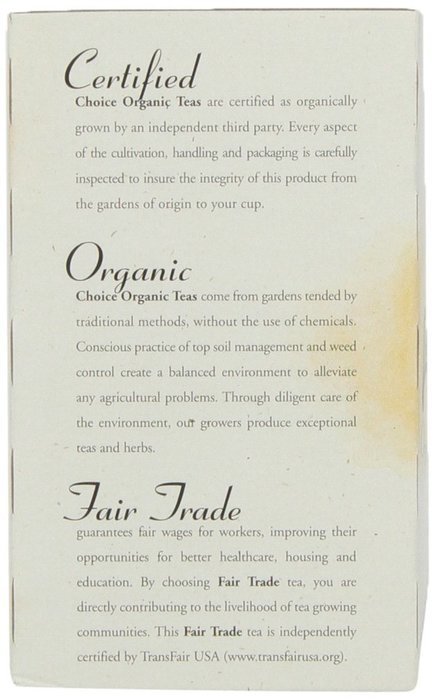 Choice Organic Mango Ceylon Tea with Vanilla, 20 Count Box N4