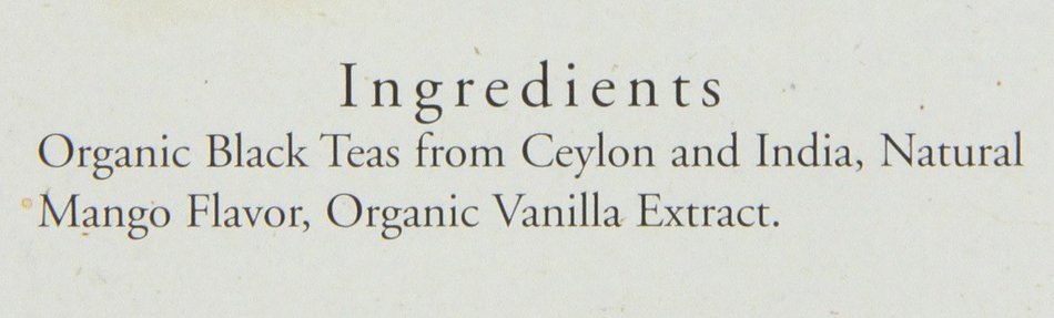 Choice Organic Mango Ceylon Tea with Vanilla, 20 Count Box N5