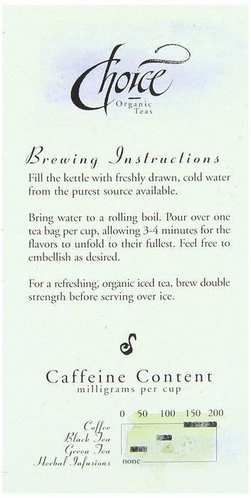 Choice Organic Mango Ceylon Tea with Vanilla, 20 Count Box N25
