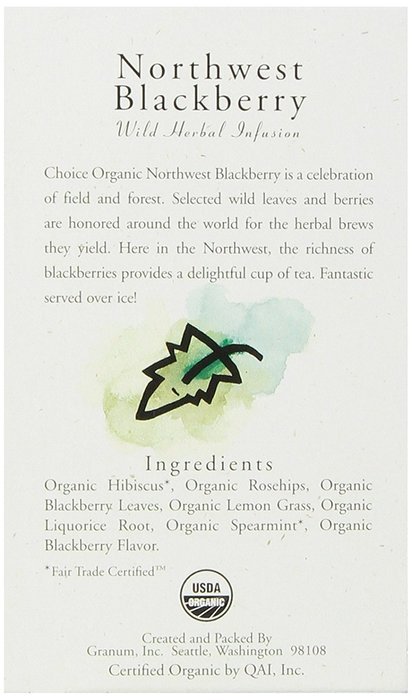 Choice Organic Mango Ceylon Tea with Vanilla, 20 Count Box N31