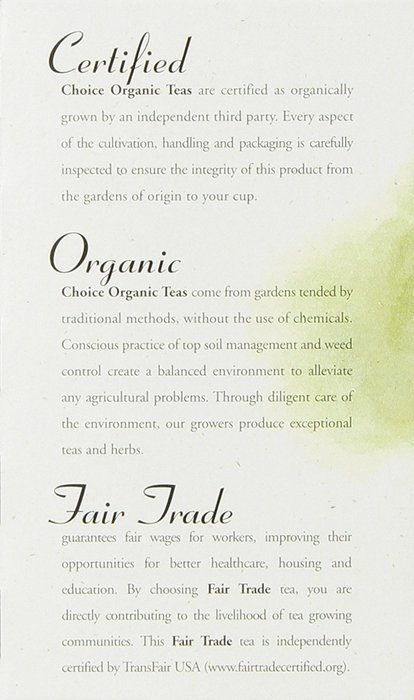 Choice Organic Mango Ceylon Tea with Vanilla, 20 Count Box N33