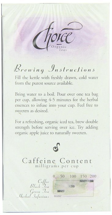Choice Organic Mango Ceylon Tea with Vanilla, 20 Count Box N36