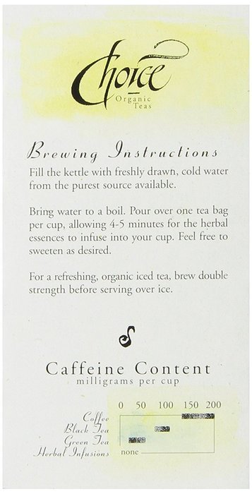 Choice Organic Mango Ceylon Tea with Vanilla, 20 Count Box N44