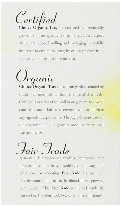Choice Organic Mango Ceylon Tea with Vanilla, 20 Count Box N45