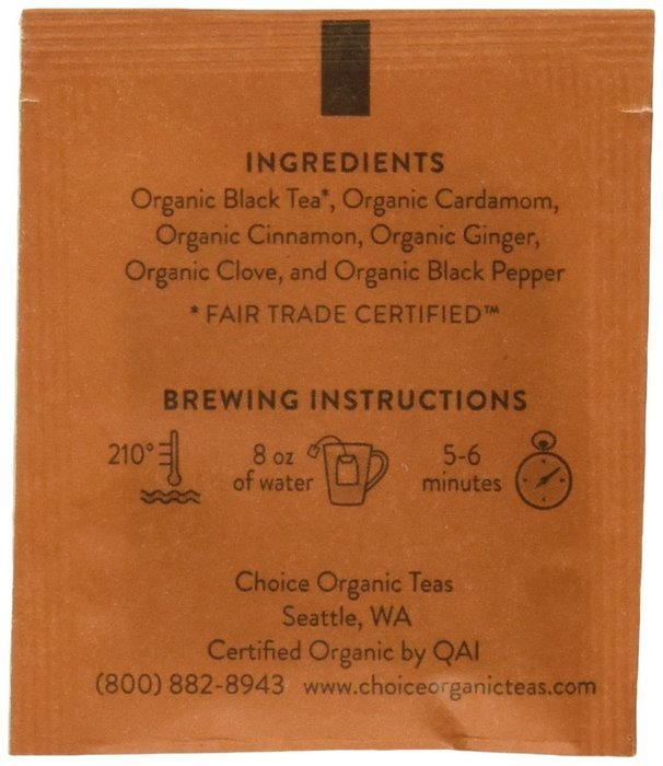 Choice Organic Mango Ceylon Tea with Vanilla, 20 Count Box N52