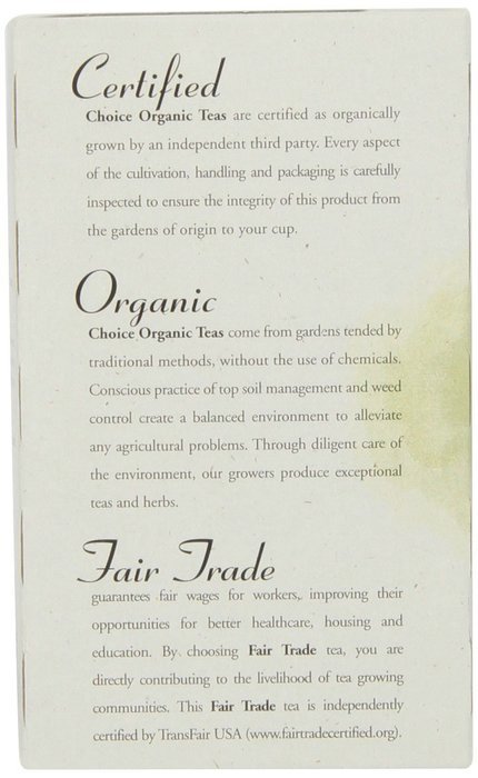 Choice Organic Mango Ceylon Tea with Vanilla, 20 Count Box N59