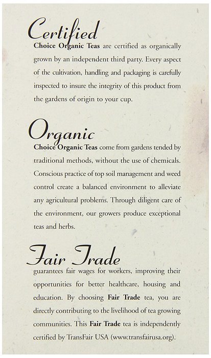 Choice Organic Mango Ceylon Tea with Vanilla, 20 Count Box N64
