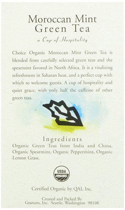 Choice Organic Mango Ceylon Tea with Vanilla, 20 Count Box N76