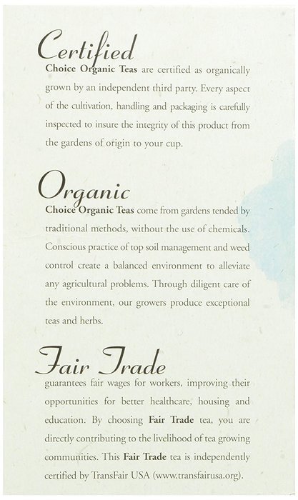 Choice Organic Mango Ceylon Tea with Vanilla, 20 Count Box N78