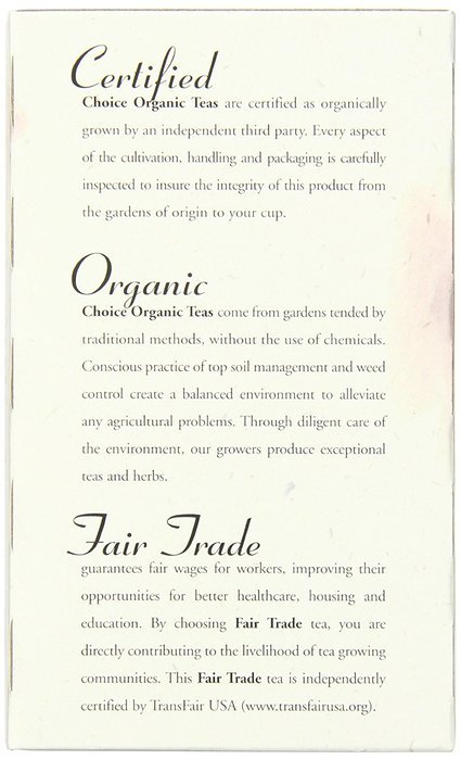 Choice Organic Mango Ceylon Tea with Vanilla, 20 Count Box N84
