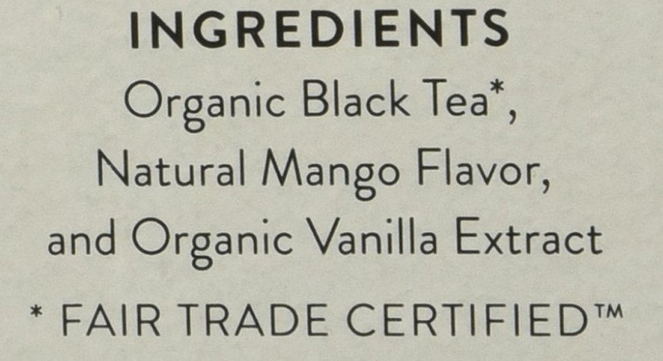 Choice Organic Mango Ceylon Tea with Vanilla, 20 Count Box N96