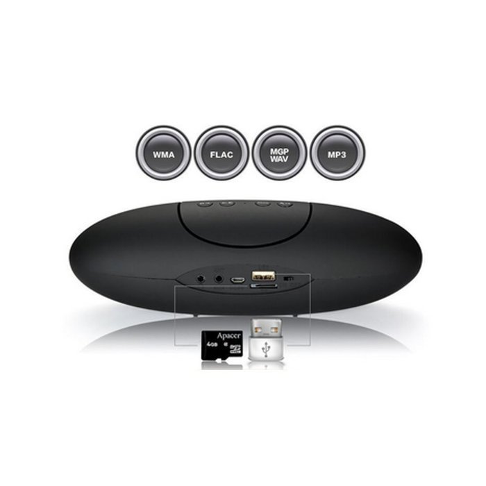 Aolyty Portable Mini Rugby Shape Wireless Bluetooth Speaker with Microphone Support FM & TF Card Music Play Black N3