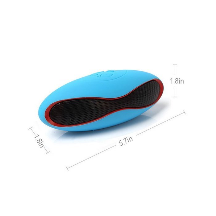 Aolyty Portable Mini Rugby Shape Wireless Bluetooth Speaker with Microphone Support FM & TF Card Music Play Black N17
