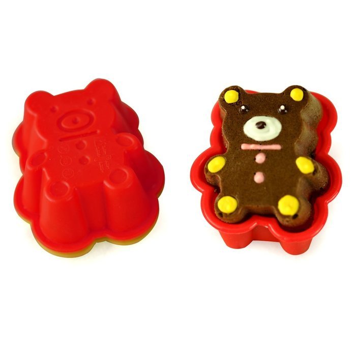 MIREN Bear Shape Reusable & Non-stick Silicone Baking Cups / Cupcake Liners / Muffin Cup Molds in Storage Container... N5