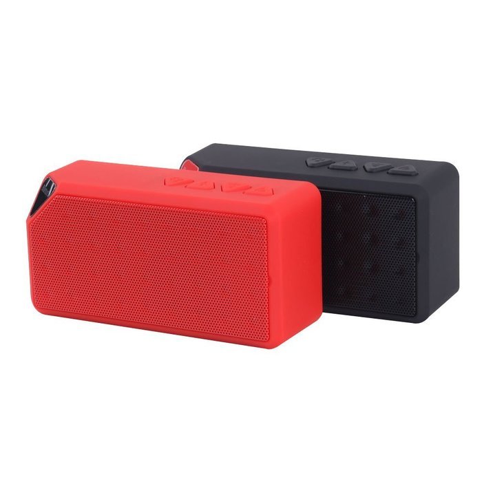 Hannuo Portable Wireless Bluetooth Mini FM SD USB Flash Drive Mic Bass Speaker (Red) N6