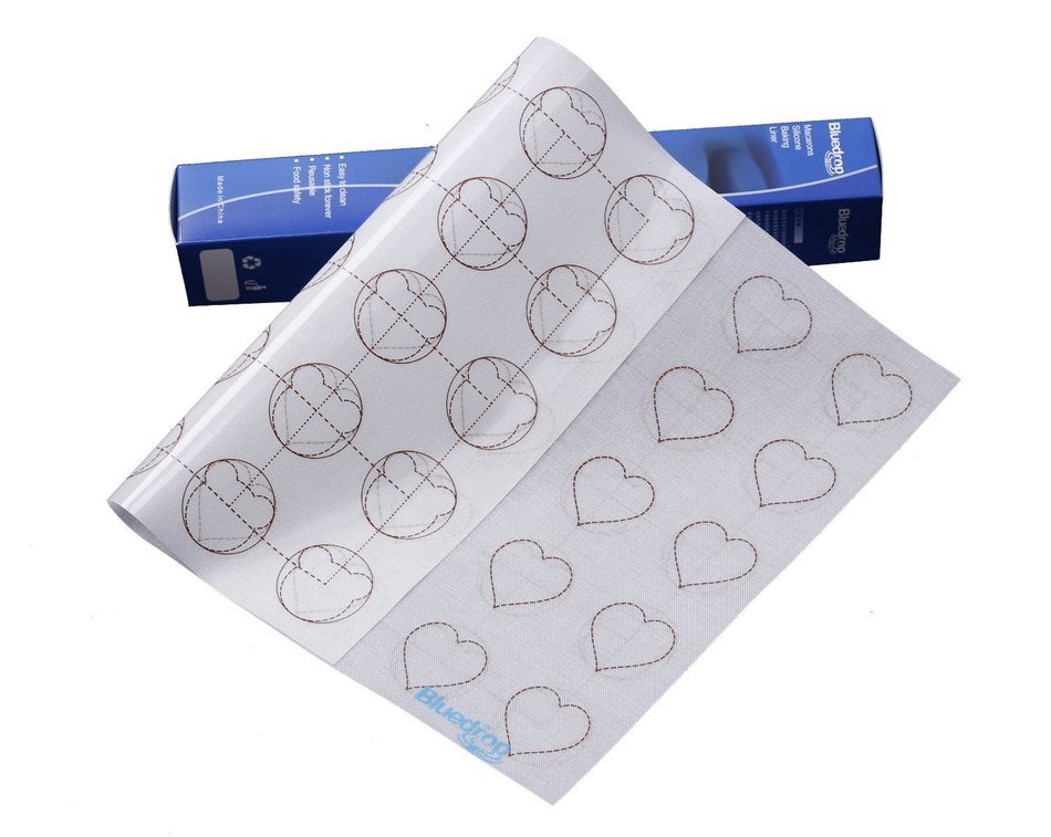 Bluedrop Non-Stick Silicone Baking Mat for Macarons 15.3" X 11.0" White