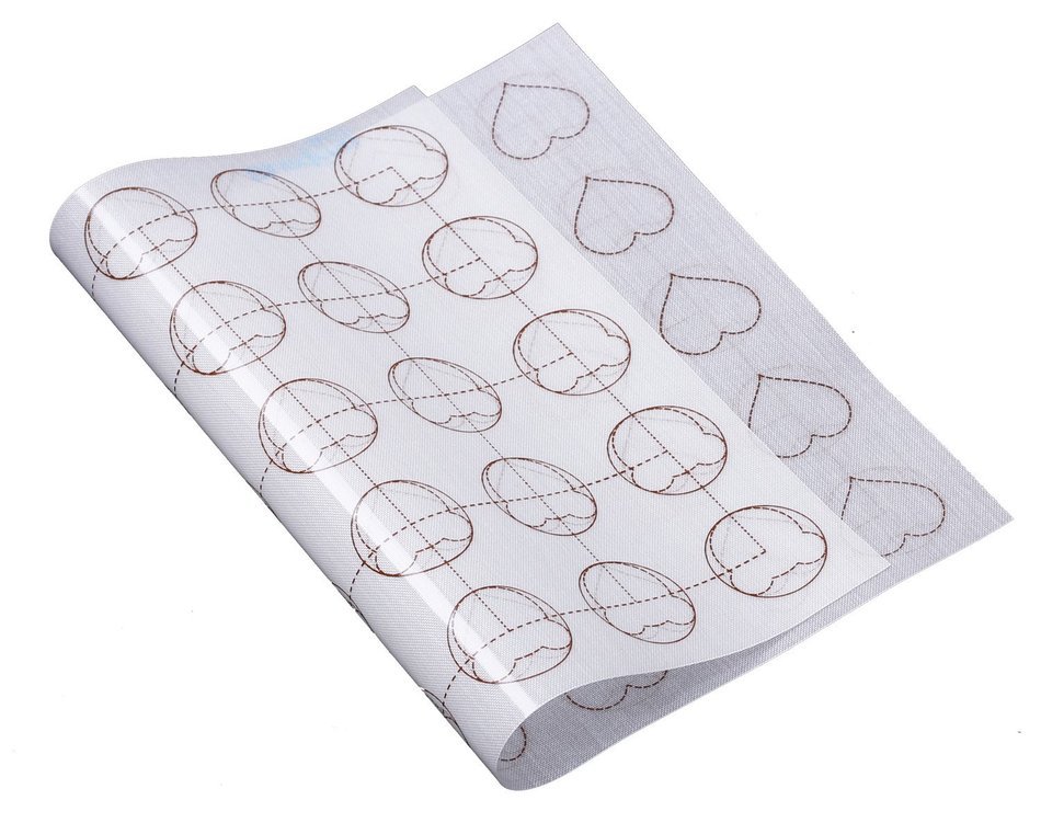 Bluedrop Non-Stick Silicone Baking Mat for Macarons 15.3" X 11.0" White N2