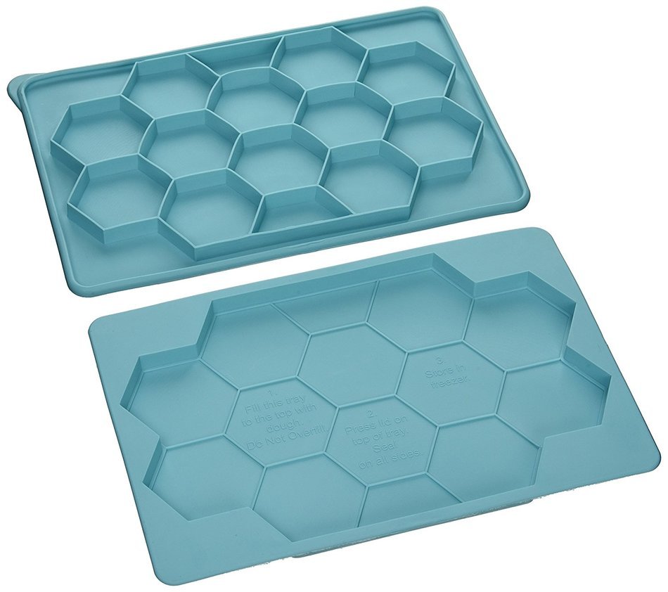 Shape+Store The Smart Cookie Innovative Cookie Cutter and Freezer Container, Baker's dozen, Blue N2