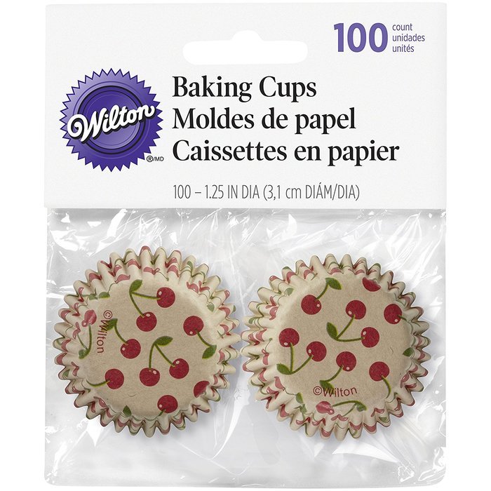 Wilton Baking Cups, Mini, 100-Count, Unbleached Cherry N2