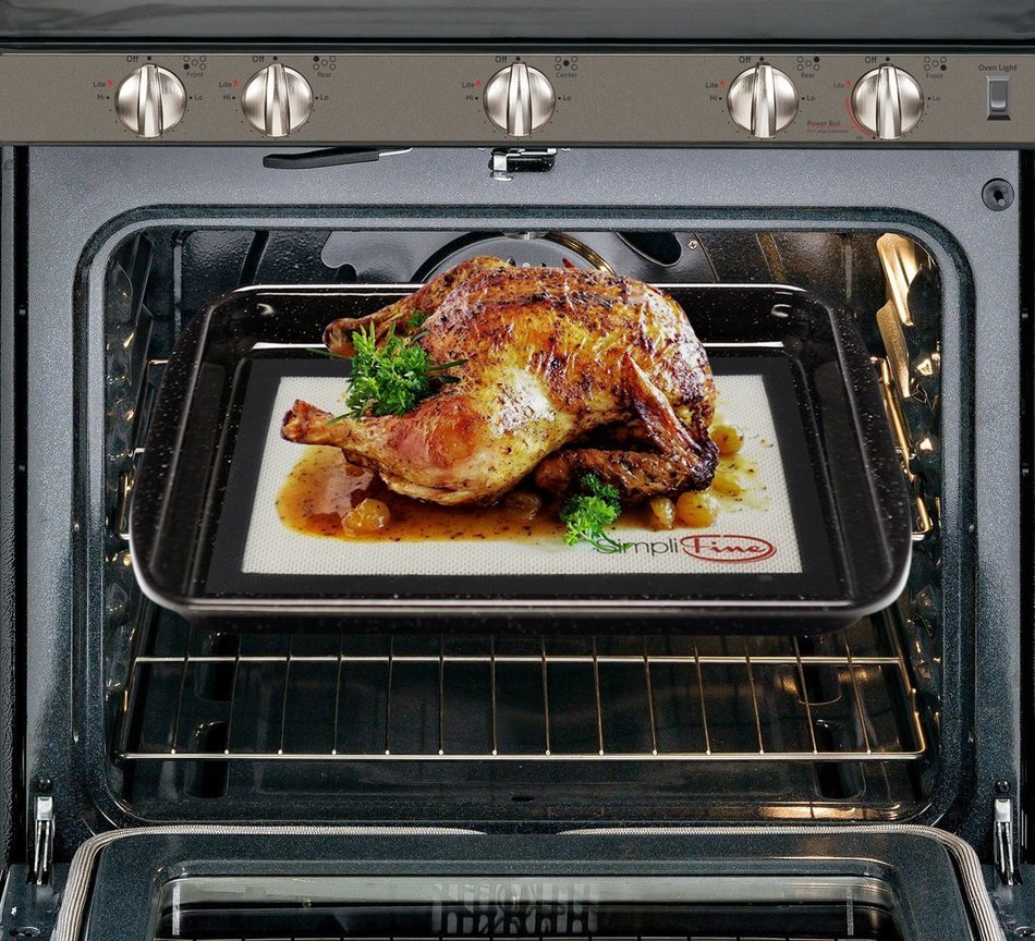 SimpliFine Baking Liner, Reusable Silicone Baking Mat Sheet Professionals Prefer, Best Half Size Heat Resistant... N5