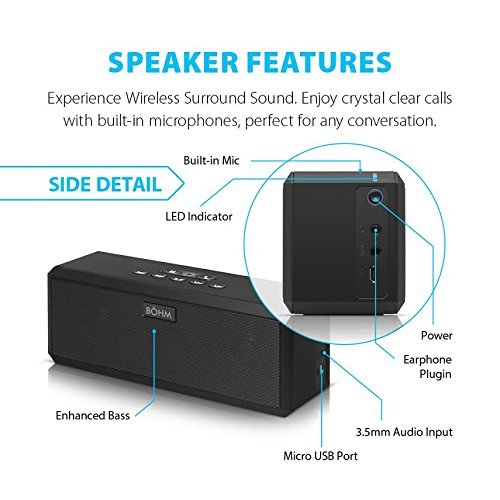 B&Ouml;HM MATE Wireless 4.0 Bluetooth Speaker with 18 Hours of Playtime N5