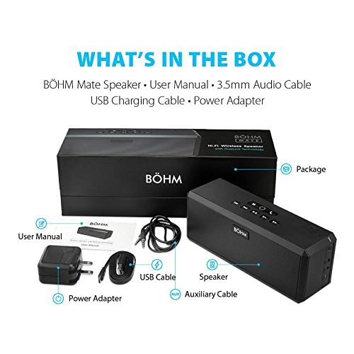 B&Ouml;HM MATE Wireless 4.0 Bluetooth Speaker with 18 Hours of Playtime N7