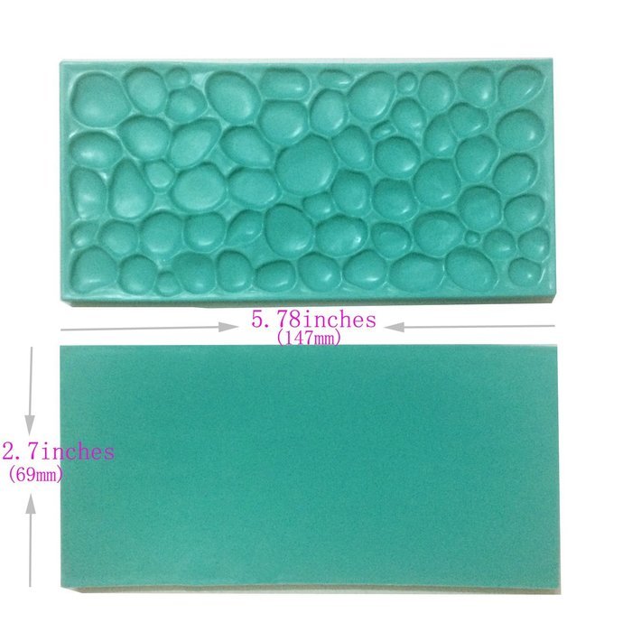 Fondant Impression Mat Set - Cobblestone & Stone Wall Design Sugarcraft Decorating Tool Gumpaste Embosser for... N3