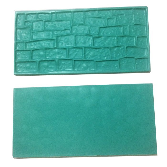 Fondant Impression Mat Set - Cobblestone & Stone Wall Design Sugarcraft Decorating Tool Gumpaste Embosser for... N4