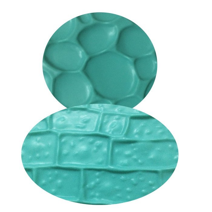 Fondant Impression Mat Set - Cobblestone & Stone Wall Design Sugarcraft Decorating Tool Gumpaste Embosser for... N5