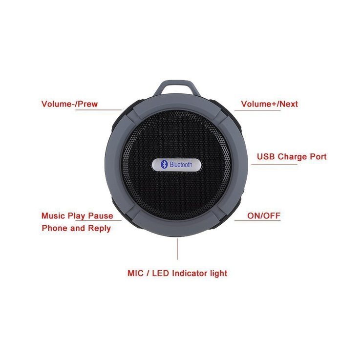 BONUSIS Wireless Bluetooth 3.0 Speakers Waterproof Dustproof Shockproof Mini Portable Stereo Loudspeaker Sound... N5