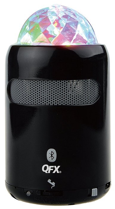 QFX BT-24 Portable Bluetooth Multimedia Speaker with Disco Light (Black)