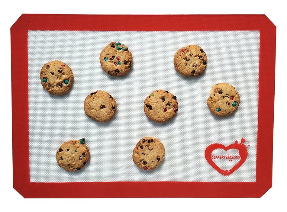 Baking mat Set of 3 - Two full size silicone mats & One half size baking mat Professional Grade Non Stick Cookie... N2