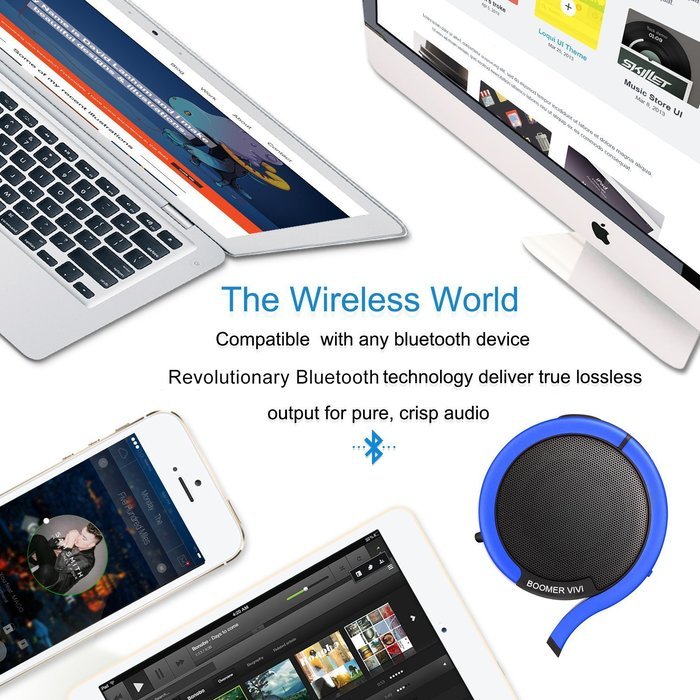 Premium Mini Bluetooth Speaker Portable by BOOMER VIVI Loud Voice With Subwoofer, Up To 8 hrs, Pocket Size For... N4