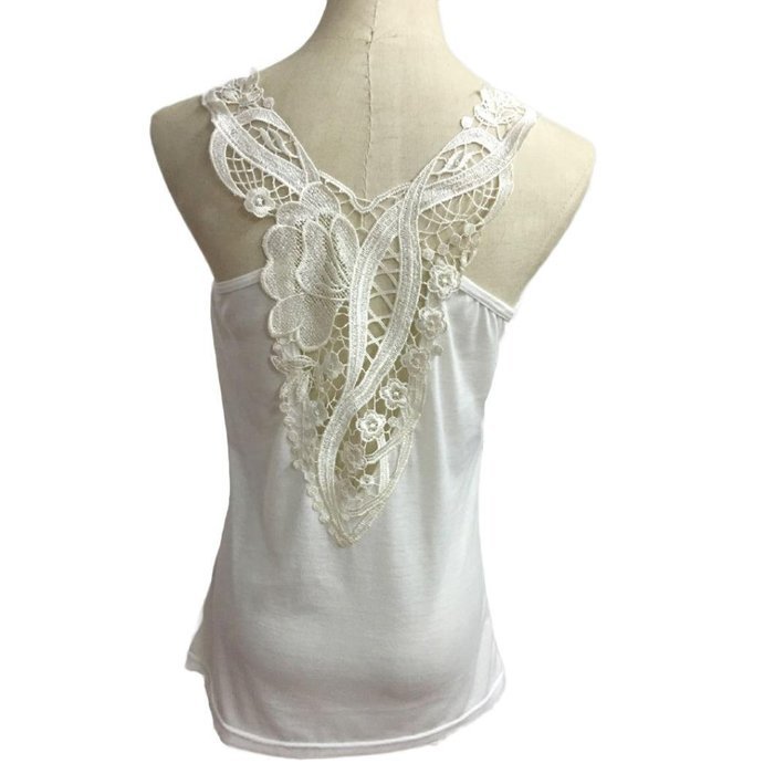 AIMTOPPY Fashion Women Bandage Tank Top Summer Sexy Lace Halter Top Sleeveless Camisole (S, White) N6
