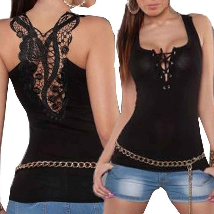 AIMTOPPY Fashion Women Bandage Tank Top Summer Sexy Lace Halter Top Sleeveless Camisole (S, White) N8