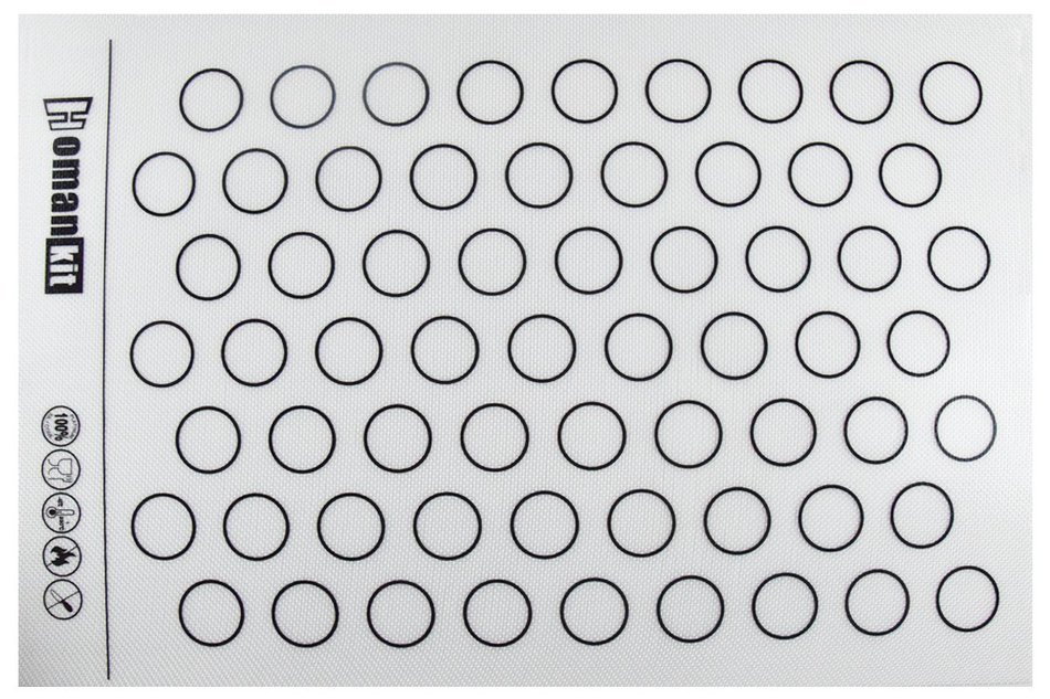Homankit Silicone Baking Mat for Macarons 63 Circles Black 15-3/4" x 23-5/8"