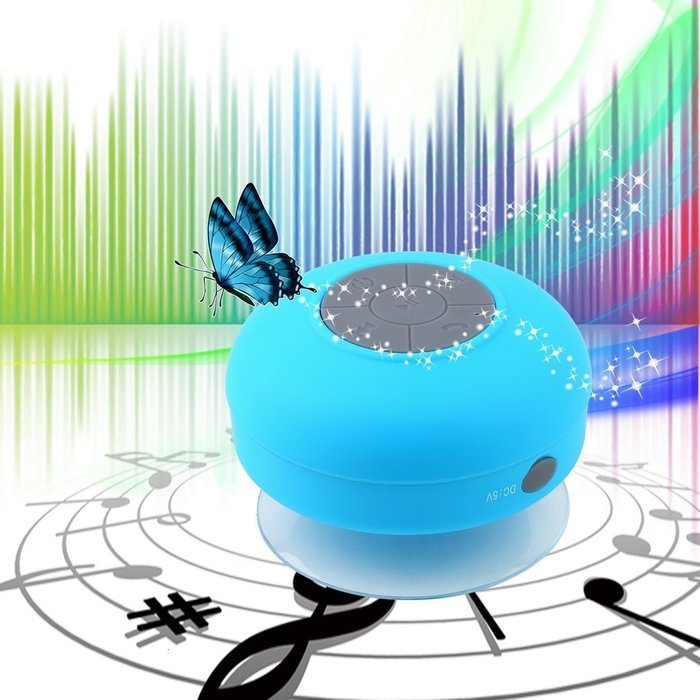 Sinduc Mini Bluetooth Speaker Waterproof Wireless Handsfree for Car Shower Home Mic Blue N2