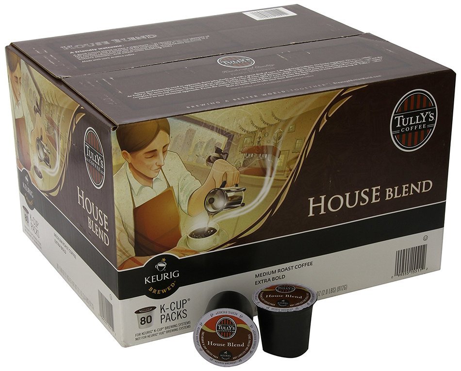 Tully's Coffee, House Blend, K-Cup for Keurig K-Cup Brewers (MEDIUM ROAST COFFEE-EXTRA BOLD) (Pack of 96) N2