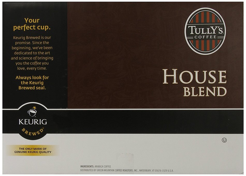 Tully's Coffee, House Blend, K-Cup for Keurig K-Cup Brewers (MEDIUM ROAST COFFEE-EXTRA BOLD) (Pack of 96) N4