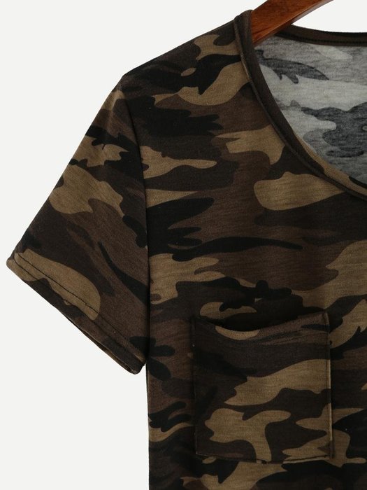 AIMTOPPY Fashion Women Camouflage Print Loose Short Sleeve Blouse Casual Tops T-Shirt (M, Camouflage) N4
