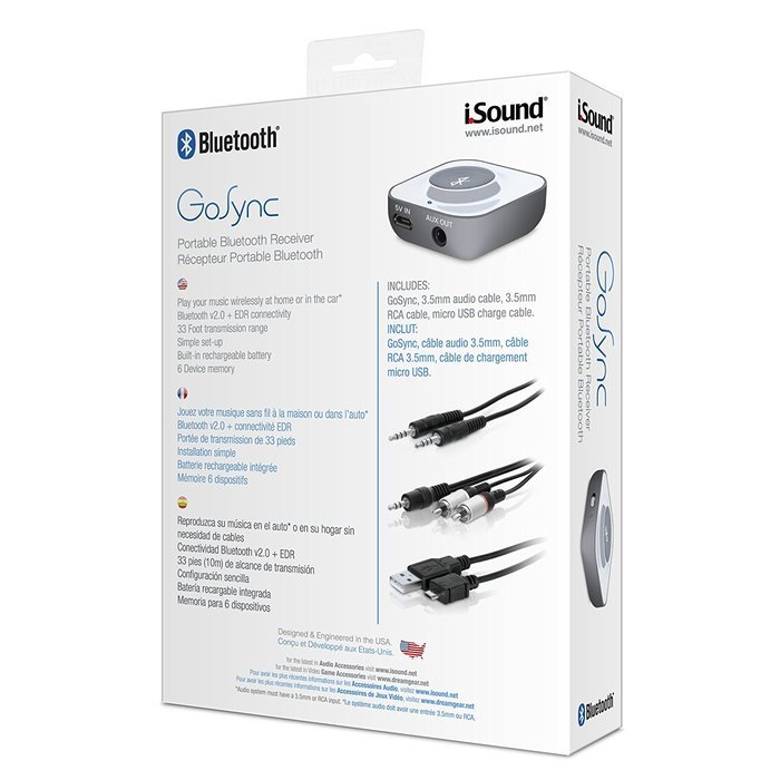 iSound GoSync Portable Bluetooth Receiver (White) N4