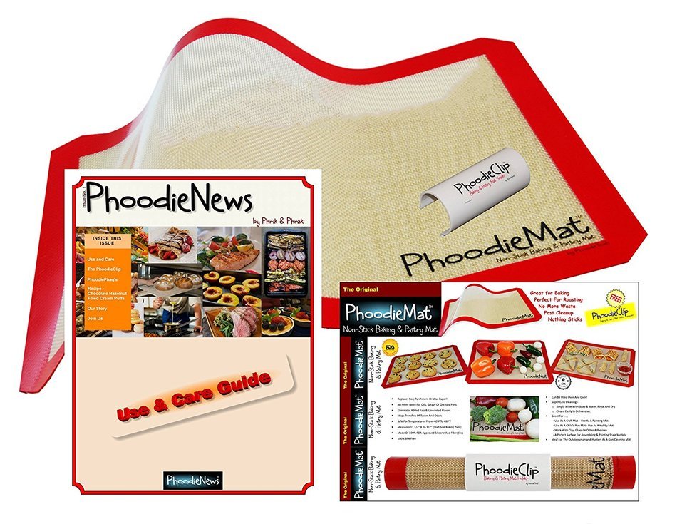THE ORIGINAL PHOODIEMAT - Premium Silicone Baking Mat/Pastry Mat & Cookie Sheet/Baking Sheet Liner - Includes... N4