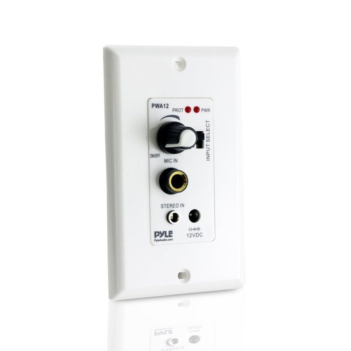 Pyle Bluetooth In-Wall Receiver, Wall Plate Audio Control Amplifier (USB, Microphone & Aux Inputs) N3
