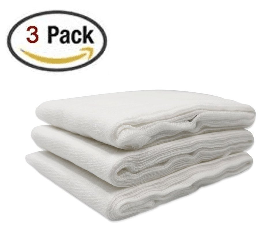 Homder 3 Pack Natural Ultra Fine 100% Cotton Unbleached Cheesecloth 20 Sq Feet (3 YD) Best Meterial for Halloween...